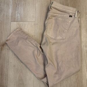 Lucky Brand Shimmering Sophia Skinny Tan Ankle Jeans